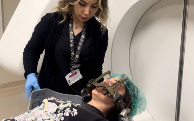 Gamma Knife patient preparing the treatment